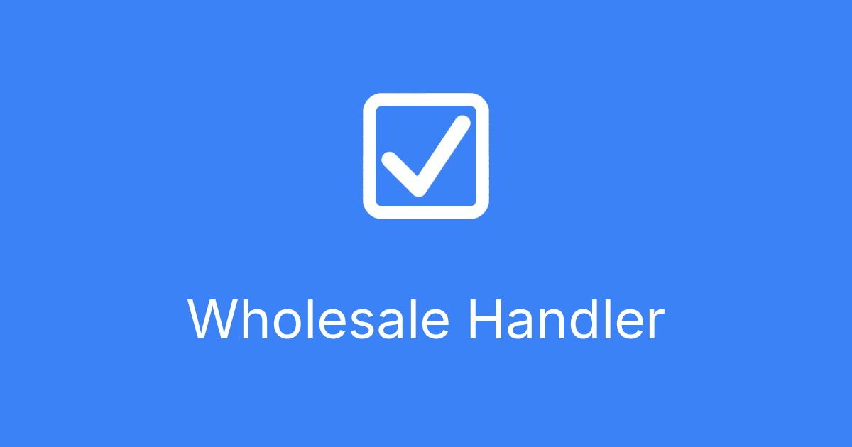 The Wholesale Handler logo and name on a blue background