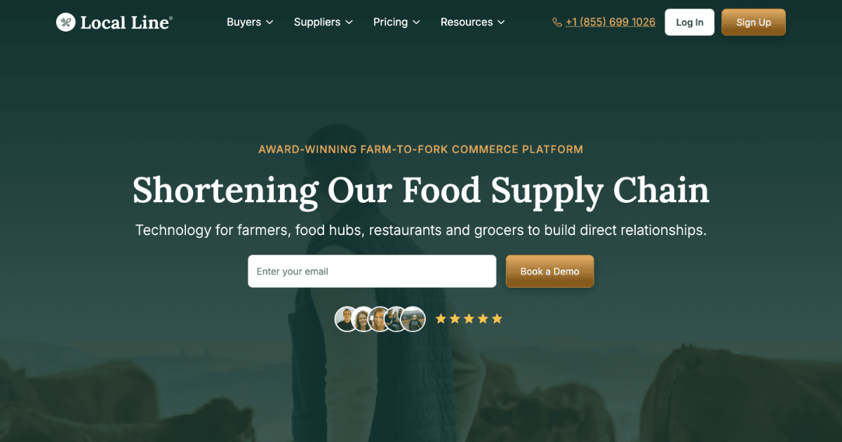 Screenshot of the Local Line farm commerce platform